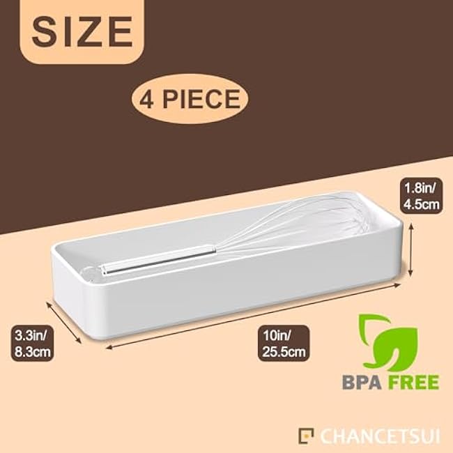 CHANCETSUI Stackable Utensil Organizer For Kitchen Flatware: Plastic Kitchen Cutlery Holder Trays, Cooking Silverware Storage For Drawer, Cabinets, Countertops Supplies
