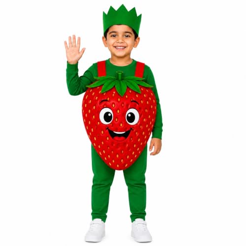 Image of Raj Costume Kids Fruit & Vegetable Fancy Dress Costume | Soft Felt Fruit and Vegetable Cutout Costume for Boys & Girls | School Annual Function