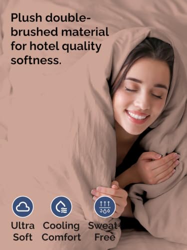 Image of Duvet Cover Oversized King Size - 3 Piece with Zipper Closure - Mauve