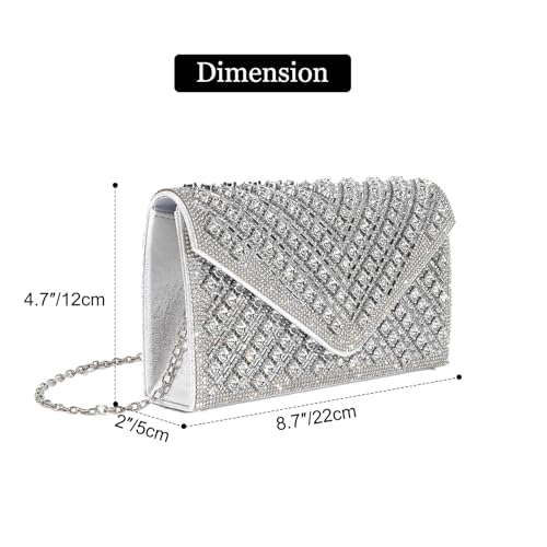 Image of Rhinestone Clutch Purse for Women, Sparkly Evening Handbag