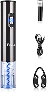 Flauno Cordless Electric Corkscrew, Automatic Wine Opener, Bottle Opener with Paper Cutter, Vacuum Silicone Wine Stopper, USB Charging Cable