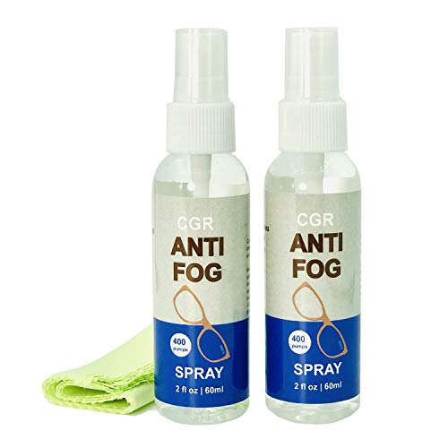 CGR Anti Fog Spray for Glasses: (2pk) 2 oz Spray | Prevents Fog on All Lenses and Glasses, Sunglasses, Goggles, PPE | Safe on All Lenses | DEFOG it (2PK)