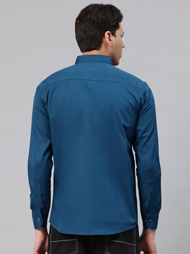 Image of Majestic Man Men's Cotton Slim Fit Solid Casual Shirt