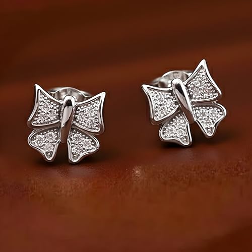 Image of Silver Butterfly Stud Earrings