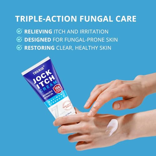 Image of TAGRID Jock Itch Relief Cream: Jock Itch Relief for Men and Women - Soothing & Fast-Absorbing Skin Cream for Irritation, Burning, & Discomfort - Non-Staining & Gentle for Sensitive Areas - 3.5 OZ