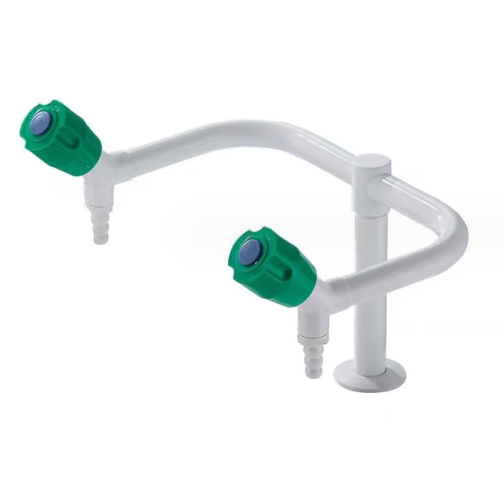 Grifo De Laboratorio De Dos Caños Con Ducha De Enjuague Previo Giratorio De 360 Grados, Núcleo Totalmente De Cobre Recubierto De Resina, Adecuado Para Laboratorios, Escuelas Y Hospitales