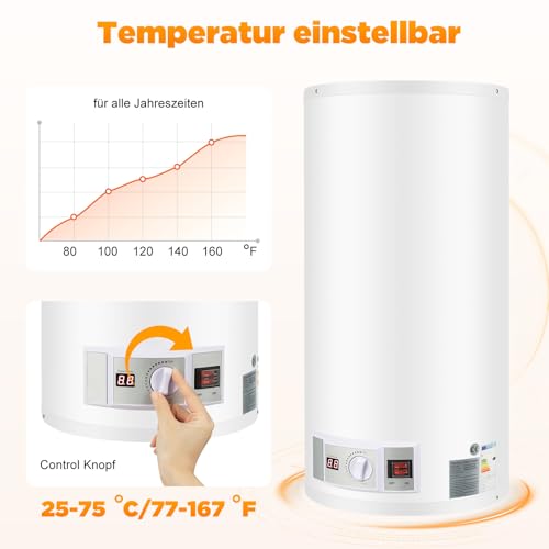 Serbatoio Elettrico Da 2000 W, Scaldabagno Elettrico, Scaldabagno, 80 L, Scaldabagno Per Cucine, Parrucchieri, Bagno - 5