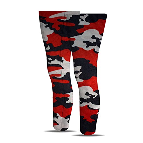 Pernito Proteção UV 50 Camuflado Vermelho Pernas Coxa Ciclismo Corrida Bike (GG)