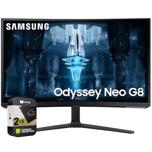 Image of Samsung (Refurbished LS32BG852NNXGO 32 inch Odyssey Neo G8 4K UHD 240Hz Curved Gaming Monitor Bundle with 2 YR CPS Enhanced Protection Pack (Renewed)
