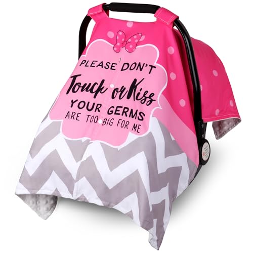 Image of Metplus 2 in 1 Writing Style Baby Car Seat Cover, Car Seat Canopy for Babies, Mom Multiuse Nursing Cover, Minky Baby Carrier Covers, Newborn Boy Girl, Peekaboo Opening