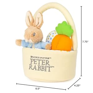 GUND Beatrix Potter Peter Rabbit Easter Basket Sensory Toy Playset, 4-Piece Plush Toy Playset for Ages 1 and Up, 8.5” GUND Beatrix Potter Peter Rabbit Easter Basket Sensory Toy Playset 4 Piece Plush Toy Playset for Ages 1 and Up 85