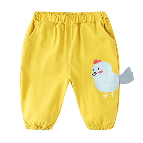 Toddler Kids Boys Girls Cute Cartoon Print Trousers Elastic Waist Pants Baby Casual Sweatpants