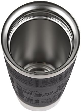 Tefal K3081214 Travel Mug Grande, Reusable Drink Bottle To Go, Quick Press Closure, Black Silicone Bottle Sleeve, 500 ml