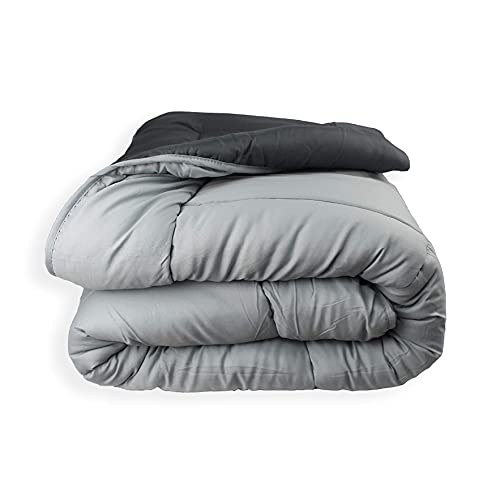 Acomoda Textil - Edredón Nórdico Reversible. Relleno Nórdico Microfibra 250 gr/m². Edredón Bicolor Cálido y Ligero de Invierno. (Gris/Gris Marengo, 240x260)