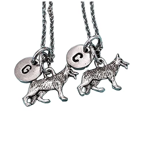 Best friend necklace, german shepherd necklace, dog charm, bff necklace, friendship
