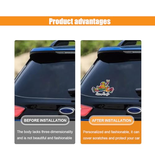 Image of smilfuy Peace Frogs Car Sticker Decal, Vinyl Car Outdoor Rated Peace Sign Sticker, Peace Frogs Car Bumper Sticker, Suitable for Windows, Bumpers, Laptops or Crafts (Multicolor Frog)