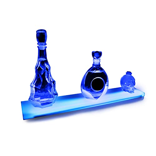 SWONVI Home Bar Lighting Wine Racks - 24 inch Ultra Thin RGB LED Liquor Shelf with Remote Control Includes Remote Control