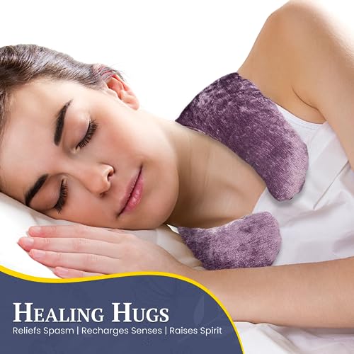 Kozi Microwavable Heating Pad | Weighted Shoulder and Upper Back Wrap for Relaxation, Heated Comfort Pad for Tension Relief, Microwave Wrap for Neck and Shoulders (Amethyst)