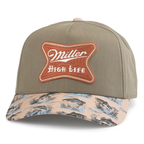 Image of AMERICAN NEEDLE Miller High Life Beer Patch Unisex Adjustable Snapback Baseball Hat