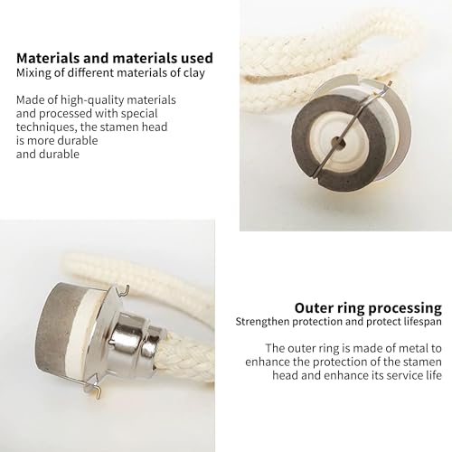 2 Stück Docht für Lampe Berger - Ersatz für Öllampe und Katalytische Lampen - Brenner für Diffusor Aromatherapie Heim Dekoration Mit Silbernem Kopf