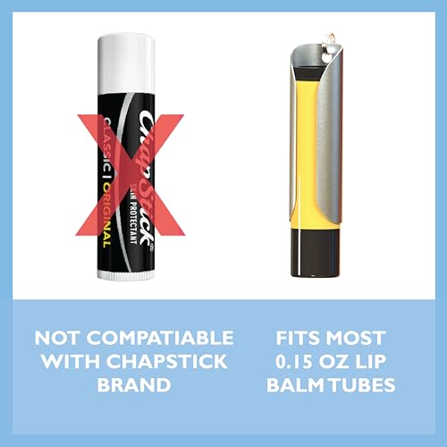 Image of Lip Balm Holder Keychain, Stainless Steel Sleeve Made In USA