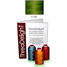 1 Cone of ThreaDeligh Polyester Embroidery Thread - Avocado Green Medium P739-1100 Yards - 40wt