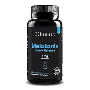 Mélatonine 400 Comprimés (Stock Pour 12 Mois) – Supplément Pour Sommeil À Libération Prolongée – Melatonine pure extra forte – Support pour le Sommeil, Meilleur Repos, Décalage Horaire, Jet Lag