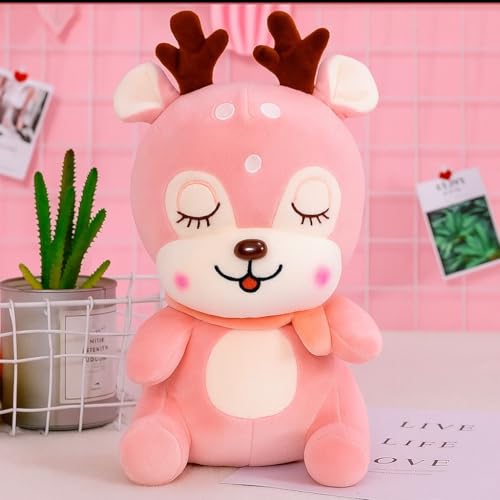 Image of Reindeer 35cm Soft Toys for Kids | Plush Soft Toys for Baby Boys and Girls| Best Gift | Reindeer Soft Toy for Kids -Pink 35Cm Height