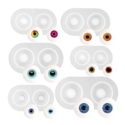 Gulang-keng Gießfürm Silikonfürm 6 Sizes Doll Eyes Mold BJD Doll Heavy Pupil Eye Eyeball Dome Harz Casting fürmen Kit Silikonfürm Resin Silikon Harz Gießfürmen Cover