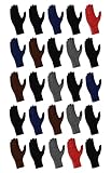 Picture of 25 Pack Winter Gloves, Unisex Thermal Magic Glove Thick Knit Brushed Interior Bulk Bundle (Assorted)