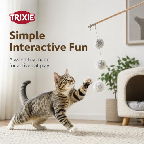 Image of Trixie Playing Rod with 3 Balls, 35 Cm, Pack of 4