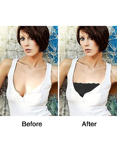 Image of Boao 3 Pieces Women's Floral Lace Tube Top Bandeau Strapless Bras Seamless Stretchy Chest Wrap