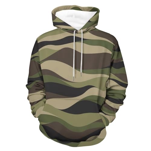 Hoodie Camouflage UMENG Unisexe | Sweat à Capuche Manche Longue S