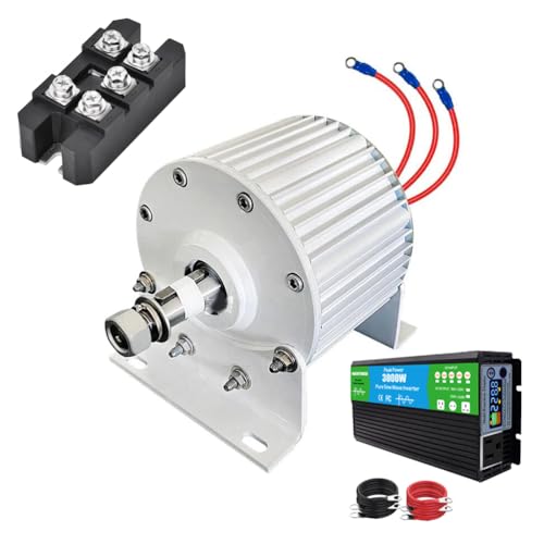 3000W Low Speed Permanent Magnet Generator - 48V 96V 220V 380V 3 Phase AC Alternator for Motor Drive, Wind & Water Turbine Applications - High Efficiency, Reliable Power Solution