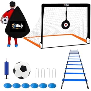 Hitish Kids Soccer Goals for Backyard – Portable Pop Up 4x3FT Soccer Nets for Toddler Age 3-5 6-8 8-10 10-12 – Youth Soccer Goal Training Equipment Practice Set – Target Soccer Game Gift for Outdoor