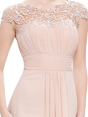 image for Ever-Pretty Womens Cap Sleeve Lace Neckline Ruched Bust Wedding Guest 