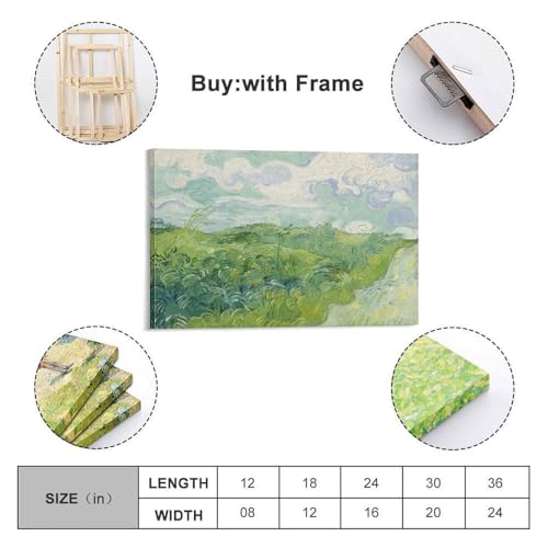 Toile de blé vert 40x60 cm, tableau de haute qualité