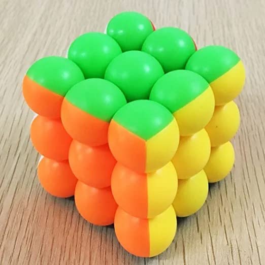 Original YJ Round Ball 3x3x3 Magic Cube 3 Layer Stickerless Smooth Professional Speed Cubes.