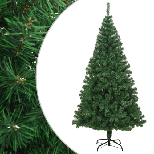 Árbol de Navidad artificial de 180 cm verde con soporte metálico estable 2