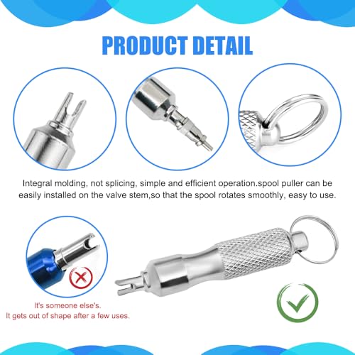 Image of Car Tire Valve Core Removal Tool, Tire Valve Stem Tool, Portable Stainless Steel Tire Valve Stem Repair Tool, Rust Proof Auto Tire Valve Stem Installation Removal Wrench for Car Bicycle Truck