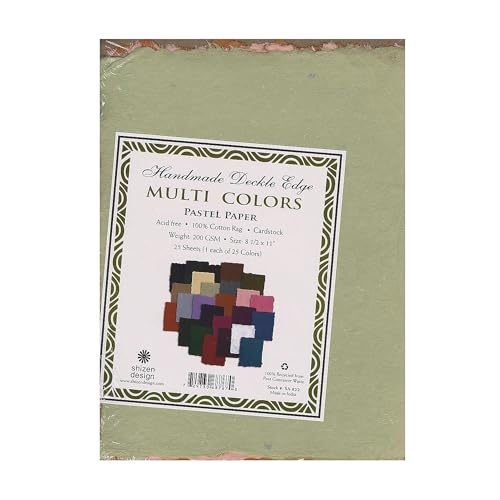 Papier Deckle Edge Shizen Design fait main 25 feuilles multicolores pour art haut de gamme SA-822