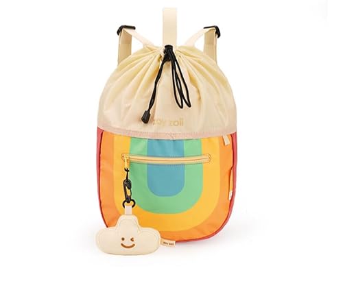 zoy zoii Mochilas macias e confortáveis para meninos e meninas dos 3 aos 7 anos, ideais para o berçário, a pré-escola e as aventuras diárias, passeios, viagens, Arco-íris, L