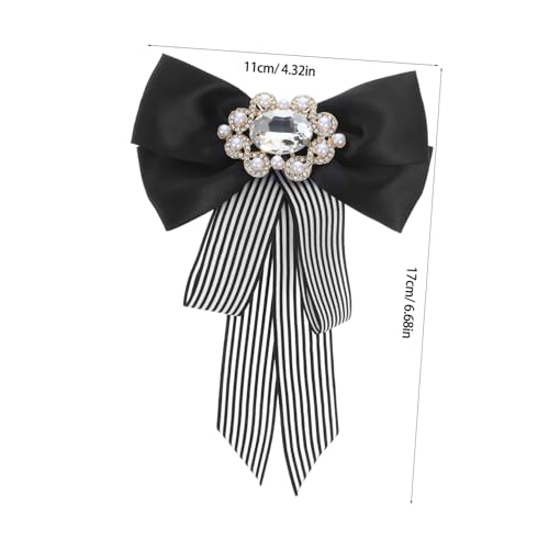 1Pc Elegant Pre Tied Bow Tie for Women Striped Fashion Accessory for Business Wear Parties and Special Occasions Made with Durable Cloth Material2