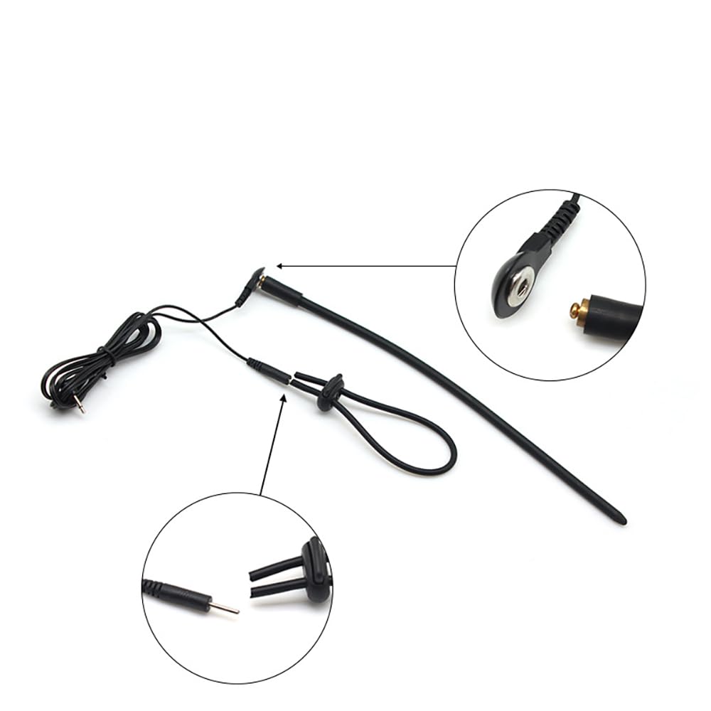Kit d'électrostimulation sexuelle pour homme - Sondes urétrales électriques avec anneaux péniens - Dilatateurs urétraux - Longueur : 250 mm - Diamètre : 4/5/6/7/8 mm