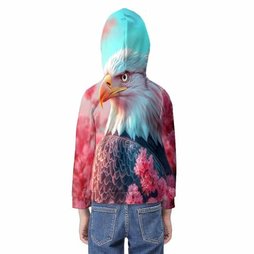 Sweat aigle en fleurs enfants pull style 3D filles garcons 13 ans