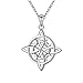 925 Sterling Silver Good Luck Irish Triangle Celtic Knot Heart Vintage Pendant Necklace, Box Chain 18"