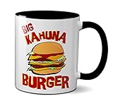 OM3® - Big-Kahuna-Burger - Tasse | Keramik Becher | 11oz 325ml | Beidseitig Bedruckt | Schwarz