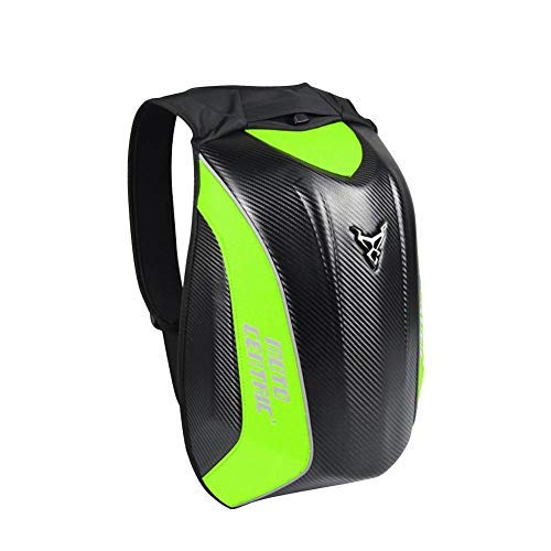 Mochila de moto Bolsa de almacenamiento portátil robusta de gran capacidad de fibra de carbono Bolsa de tortuga Kawasaki resistente al agua de Shell rígida locomotora para montar al aire libre