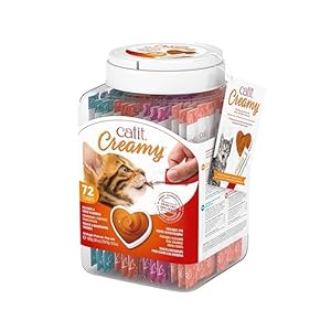 Catit Creamy Lickable Cat Treat – Hydrating and Healthy Treat for Cats of All Ages – Assortment, 72-Pack