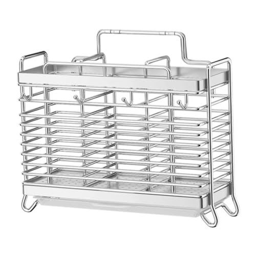 SOLUSTRE Efficient Organization Wall-Mounted Cutlery Holder Over Sink Drying Rack Easy Installation